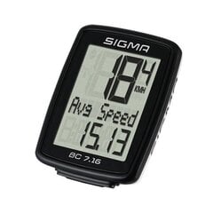 Велосипедный компьютер Sigma BC7.16, черный цена и информация | Велокомпьютеры | hansapost.ee