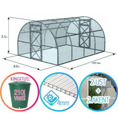 Kasvuhoone Vaat 3x10 m + kingitus 210 l veetünniga цена и информация | Теплицы | hansapost.ee