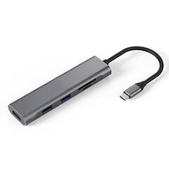 Adapter USB Type-C - 2 x USB 3.0, HDMI, SD, TF hind ja info | USB adapterid ja jagajad | hansapost.ee
