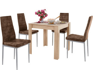 Комплект мебели для столовой Notio Living Lori 80/Kota, цвета дуба/коричневый цена и информация | Комплекты мебели для столовой | hansapost.ee