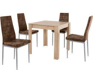 Комплект мебели для столовой Notio Living Lori 80/Kota, цвета дуба/коричневый цена и информация | Комплекты мебели для столовой | hansapost.ee