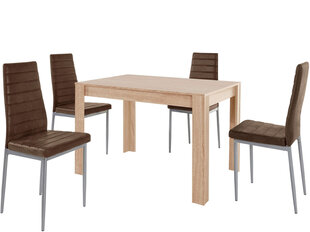 Söögitoamööbli komplekt Notio Living Lori 120/Kota, tamm/pruun//toolide mõõdud puuduvad цена и информация | Комплекты мебели для столовой | hansapost.ee