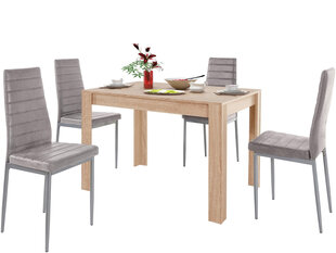 Комплект мебели для столовой Notio Living Lori 120/Kota, цвета дуба/светло-серый цена и информация | Комплекты мебели для столовой | hansapost.ee