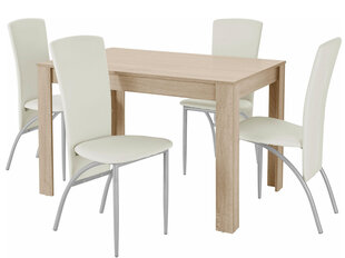 Söögitoamööbli komplekt Notio Living Lori 120/Nevada, tamm/valge//toolide mõõdud puuduvad цена и информация | Комплекты мебели для столовой | hansapost.ee