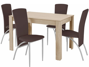 Комплект мебели для столовой Notio Living Lori 120/Nevada, цвета дуба/коричневый цена и информация | Комплекты мебели для столовой | hansapost.ee