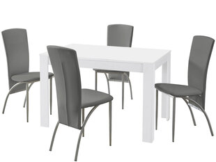 Söögitoamööbli komplekt Notio Living Lori 120/Nevada, valge/helehall//toolide mõõdud puuduvad цена и информация | Комплекты мебели для столовой | hansapost.ee