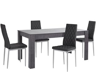 Комплект мебели для столовой Notio Living Lori 160/Barak, темно-серый/черный цена и информация | Комплекты мебели для столовой | hansapost.ee