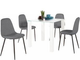 Комплект мебели для столовой Notio Living Dante 80, белый/серый цена и информация | Комплекты мебели для столовой | hansapost.ee
