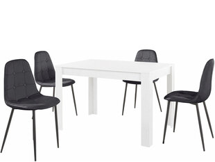 Комплект мебели для столовой Notio Living Lori 120/Lamar, белый/черный цена и информация | Комплекты мебели для столовой | hansapost.ee