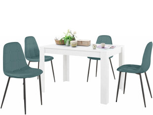 Комплект мебели для столовой Notio Living Lori 120/Lamar, белый/синий цена и информация | Комплекты мебели для столовой | hansapost.ee