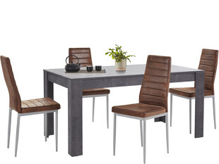 Комплект мебели для столовой Notio Living Lori 160/Kota, темно-серый/коричневый цена и информация | Комплекты мебели для столовой | hansapost.ee