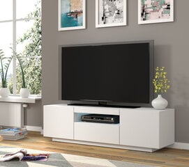 TV-laud RTV Aura 150 koos LED-valgustusega, valge цена и информация | Тумбы под телевизор | hansapost.ee