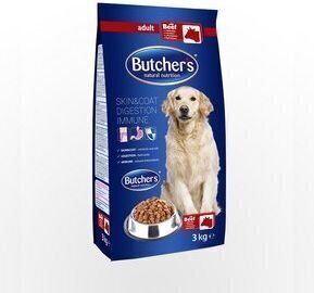 Сухой корм для собак Butcher's с говядиной, 3 кг цена и информация | Сухой корм для собак | hansapost.ee