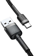 Кабель Baseus USB Durable Nylon Braided Wire Usb / Usb-C Qc3.0 2A, 3 м, черный/серый цена и информация | Кабели для телефонов | hansapost.ee