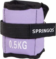 Raskused kätele ja jalgadele Springos 2 x 0.5 kg, lilla hind ja info | Hantlid, kangid, raskused | hansapost.ee