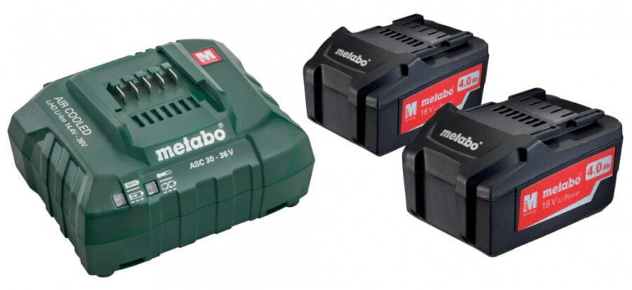 Basic set: 2 x 4.0 Ah + laadija ASC 55, Metabo цена и информация | Akutrellid, puurid ja kruvikeerajad | hansapost.ee