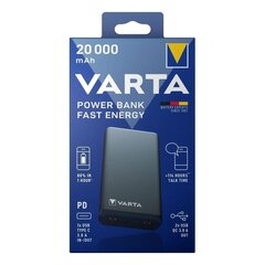 Зарядное устройство VARTA Power Bank Fast Energy 20000mAh Silver цена и информация | Зарядные устройства Power bank | hansapost.ee