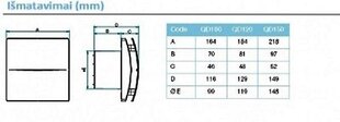 Vannitoa tõmbeventilaator AERAULIQA QD120HT BB цена и информация | Vannitoa ventilaatorid | hansapost.ee