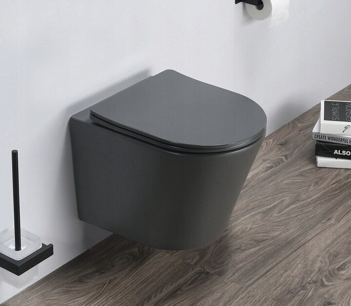 WC-pott Mexen Rico Rimless Black Slim Duroplast aeglaselt isesulguva kaanega цена и информация | WС-potid | hansapost.ee