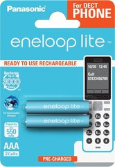 Panasonic eneloop аккумуляторные батарейки lite AAA 550 Dect 2BP цена и информация | Аккумуляторы для фотоаппаратов | hansapost.ee