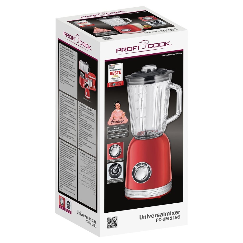 Blender ProfiCook PCUM1195R punane hind ja info | Blenderid | hansapost.ee