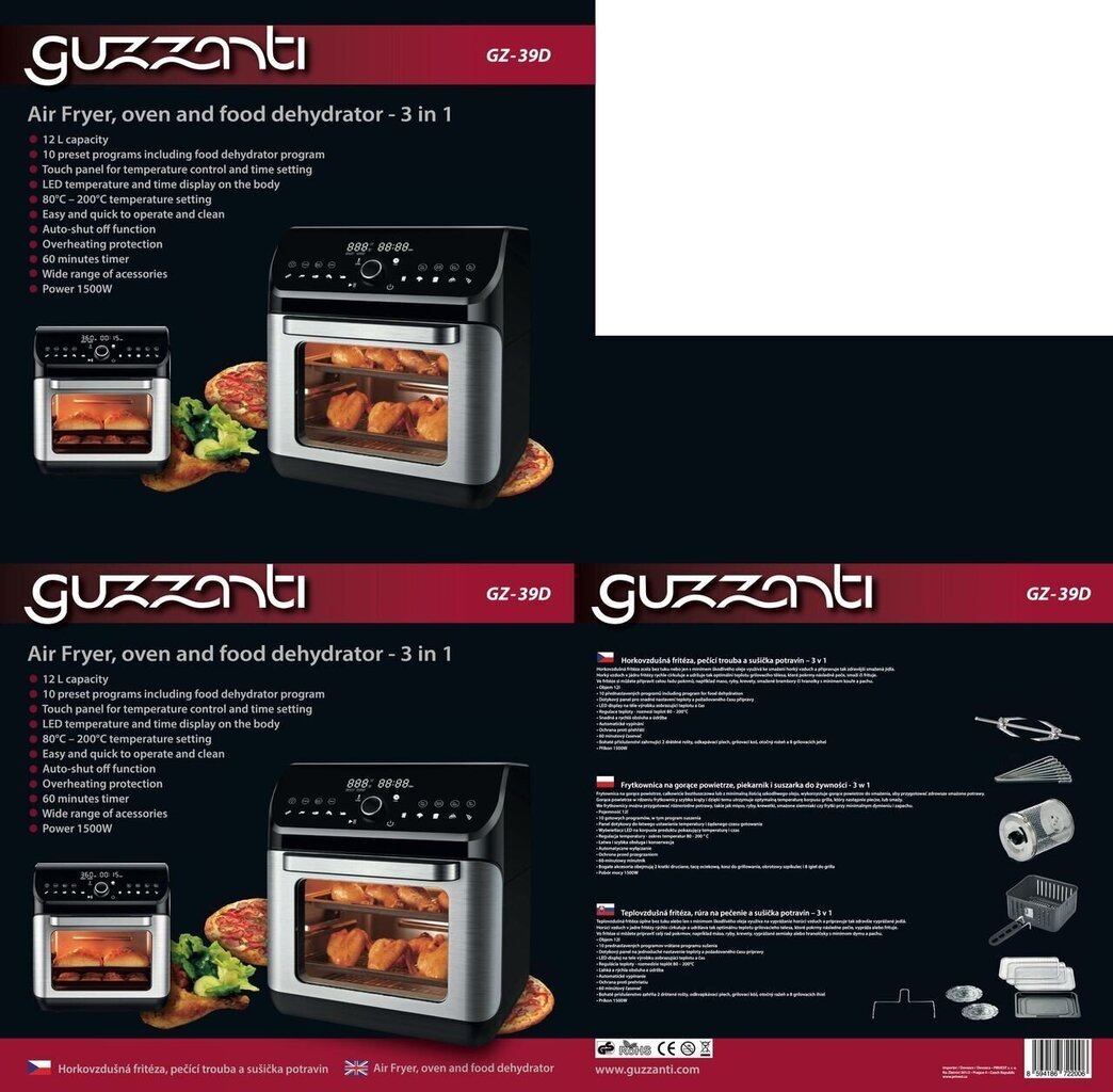 Guzzanti GZ 39D hind ja info | Kuumaõhufritüürid ja fritüürid | hansapost.ee
