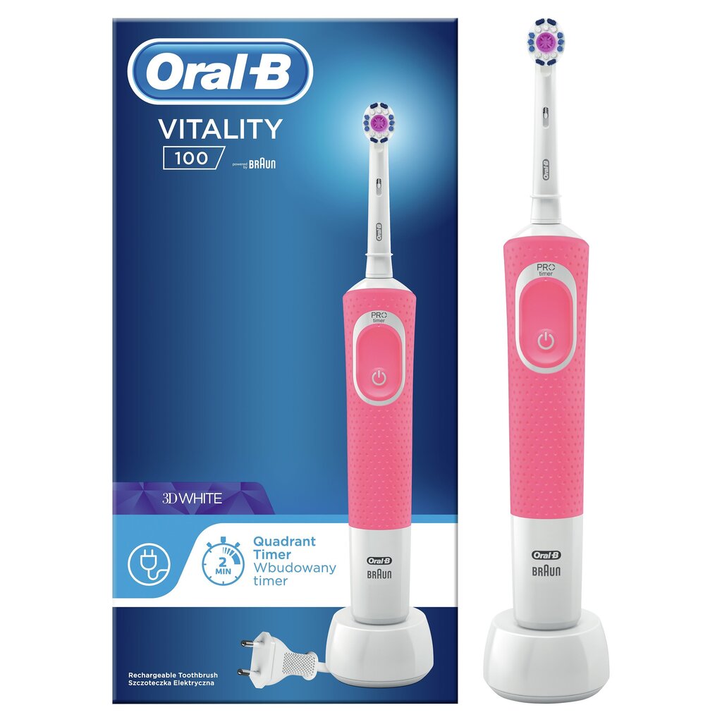 Braun Oral-B Vitality 3D White D100.413.1 el.hambahari hind ja info | Elektrilised hambaharjad | hansapost.ee