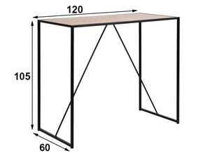 Барный стол Seaford, черный цена и информация | Кухонные и обеденные столы | hansapost.ee