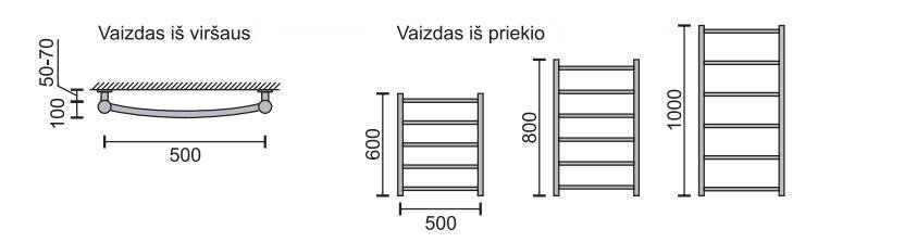 Käterätikuivati Rosela R, 500x800 mm, 400W цена и информация | Käterätikuivatid ja vannitoa radiaaotrid | hansapost.ee