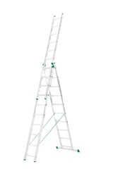 Алюминиевая лестница, выдвижная, двусторонняя,  3x9 ступени цена и информация | Стремянки | hansapost.ee