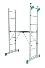 Алюминиевая рабочая лестница, 2x7 ступеней цена и информация | Стремянки | hansapost.ee
