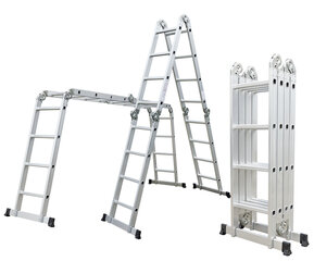 Алюминиевая многофункциональная лестница G21 GA-SZ-4x4-4,6M, 6390462 цена и информация | Лестницы для батутов | hansapost.ee