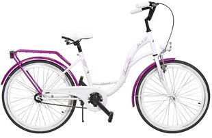 Детский велосипед AZIMUT Julie 24" 2021, белый/фиолетовый цена и информация | Велосипеды | hansapost.ee