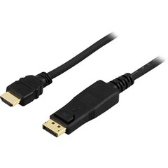 Кабель Deltaco DP-3020, DisplayPort - HDMI, 2 м kaina ir informacija | Кабели и провода | hansapost.ee