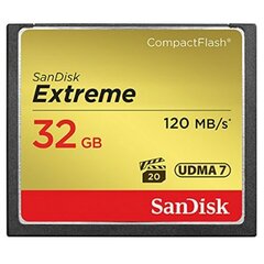 Карта памяти SanDisk CompactFlash Extreme 32ГБ120МБ/с цена и информация | Карты памяти для фотоаппаратов | hansapost.ee