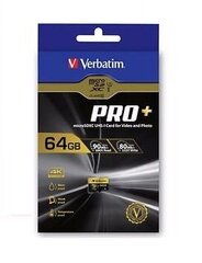 MicroSD Mälikaart koos Adapteriga Verbatim Pro+ hind ja info | Verbatim Mobiiltelefonid, fotokaamerad, nutiseadmed | hansapost.ee