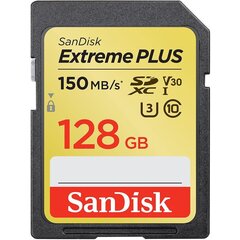 Карта памяти SanDisk SDXC 128 Гб Extreme Plus V30 U3 цена и информация | Карты памяти | hansapost.ee
