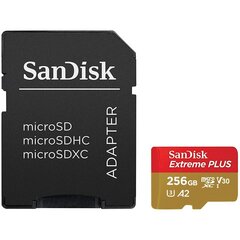 SanDisk Extreme Plus microSDXC 256GB + SD Адаптер цена и информация | Карты памяти | hansapost.ee