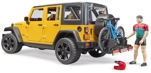 Модель автомобиля Jeep Wrangler и велосипедист на горном велосипеде Bruder, 02543 цена и информация | Игрушки для мальчиков | hansapost.ee