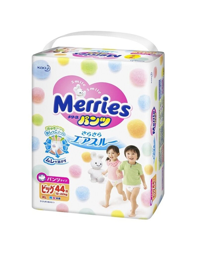 Jaapani mähkmed Merries XL 12-22 kg, 44 tk цена и информация | Mähkmed, riidest mähkmed | hansapost.ee