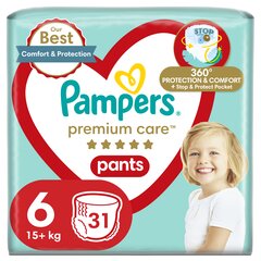 Подгузники - трусики PAMPERS Premium Pants, Value Pack, 6 размер, 31 шт. цена и информация | Пеленки | hansapost.ee