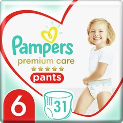 Подгузники - трусики PAMPERS Premium Pants, Value Pack, 6 размер, 31 шт. цена и информация | Pampers Для ухода за младенцем | hansapost.ee