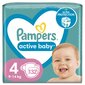 Mähkmed Pampers Active Baby Mega Pack, 4 suurus, 9-14 kg, 132 tk цена и информация | Mähkmed, riidest mähkmed | hansapost.ee