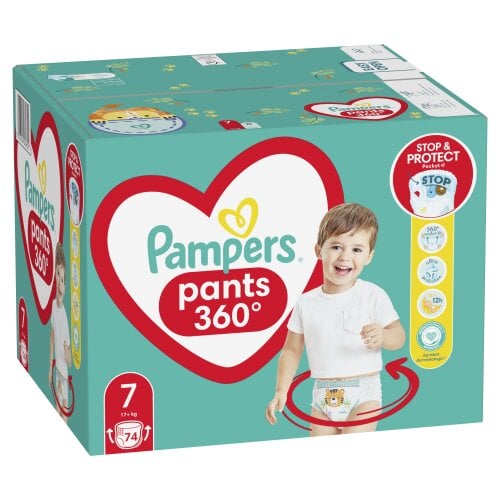 Püksmähkmed Pampers Pants, suurus 7, 74 tk, 17kg+ hind ja info | Mähkmed, riidest mähkmed | hansapost.ee