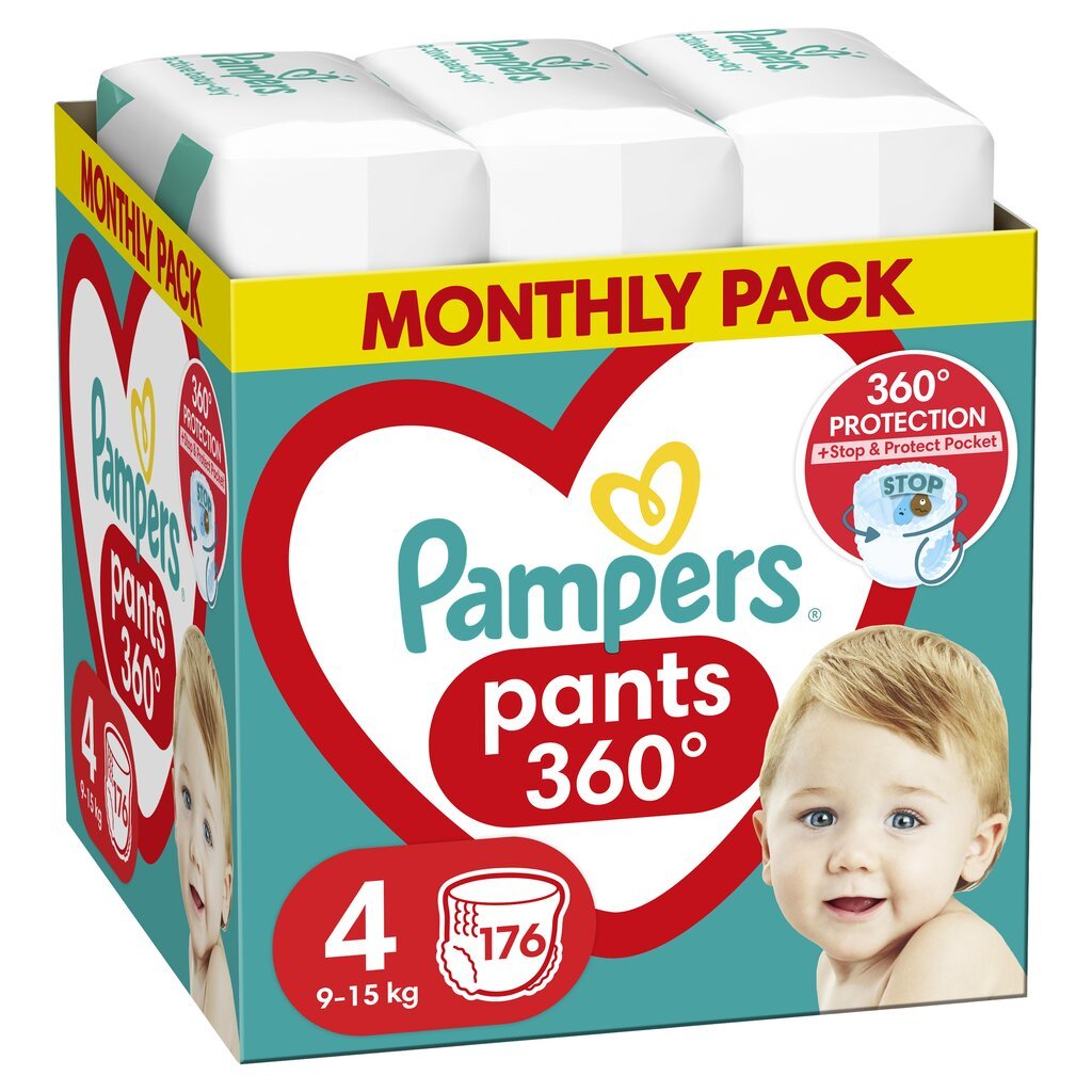 Püksmähkmed Pampers Pants Monthly Pack 4 suurus 9-15kg, 176 tk цена и информация | Mähkmed, riidest mähkmed | hansapost.ee