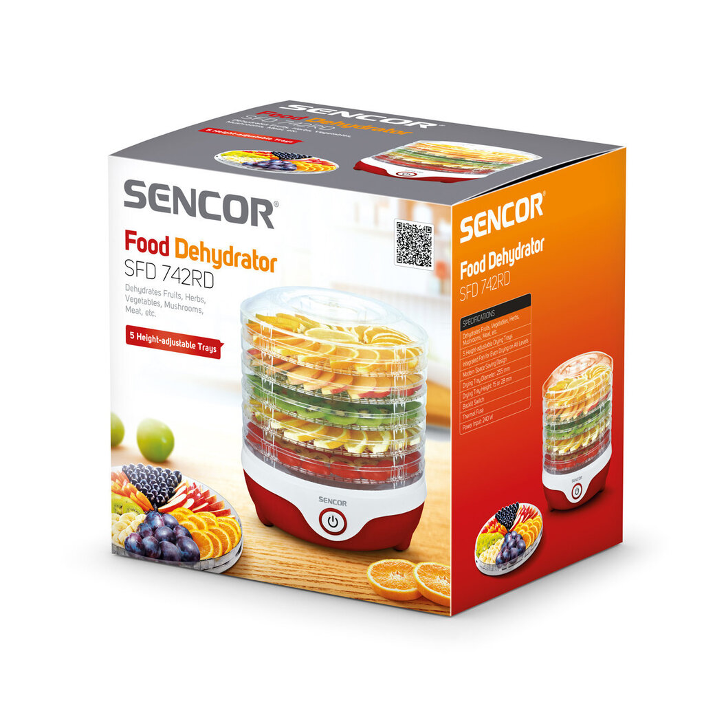 Sencor SFD742RD цена и информация | Puuviljakuivatid | hansapost.ee