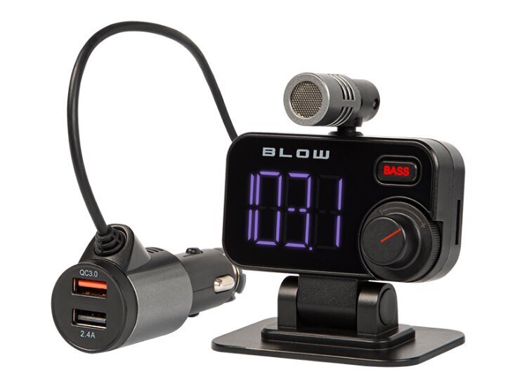 Blow 74-159, must FM modulaator LED-ekraaniga цена и информация | FM trasmitterid ja modulaatorid | hansapost.ee