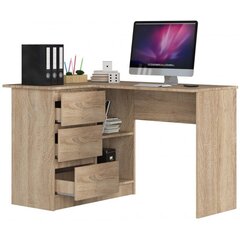 Письменный стол NORE B16, левый, дубового цвета цена и информация | Компьютерные, письменные столы | hansapost.ee