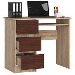 Письменный стол NORE A6, левый, темно-коричневый/цвета дуба цена и информация | Компьютерные, письменные столы | hansapost.ee