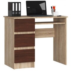 Письменный стол NORE A6, левый, темно-коричневый/цвета дуба цена и информация | Компьютерные, письменные столы | hansapost.ee
